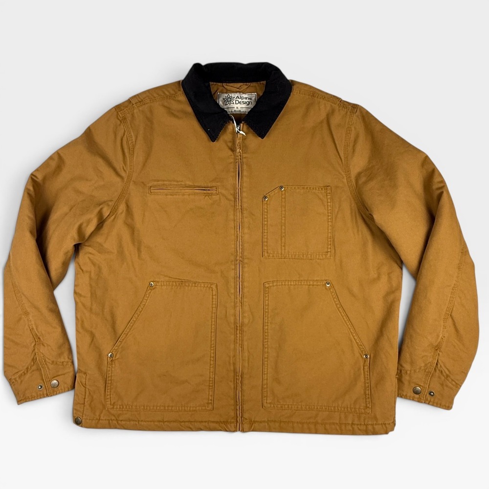 ALPINE DESIGN Zip Canvas Jacket Mens XXL Roasted Caramel Barn Jacket Rugged - Picture 3 of 12